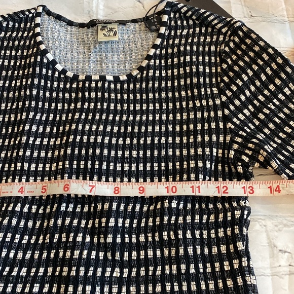 Scotch & Soda NWT Smocked Peplum Top Black & White Checkered - Picture 12 of 13